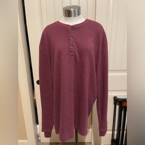 Eddie Bauer Men's Maroon Long Sleeve Henley